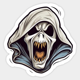 Ghostface inspired monster with white hood Sticker